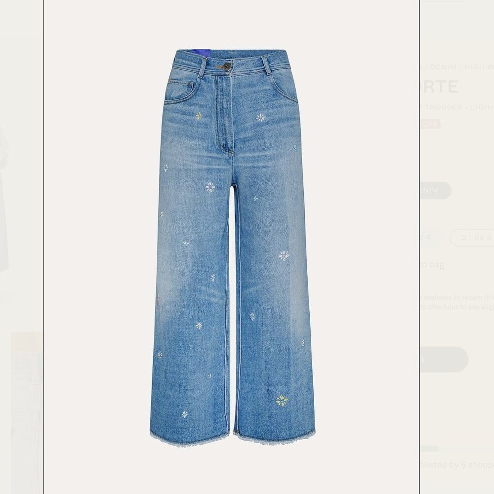 FORTE FORTE Denim Pant in Flower Power